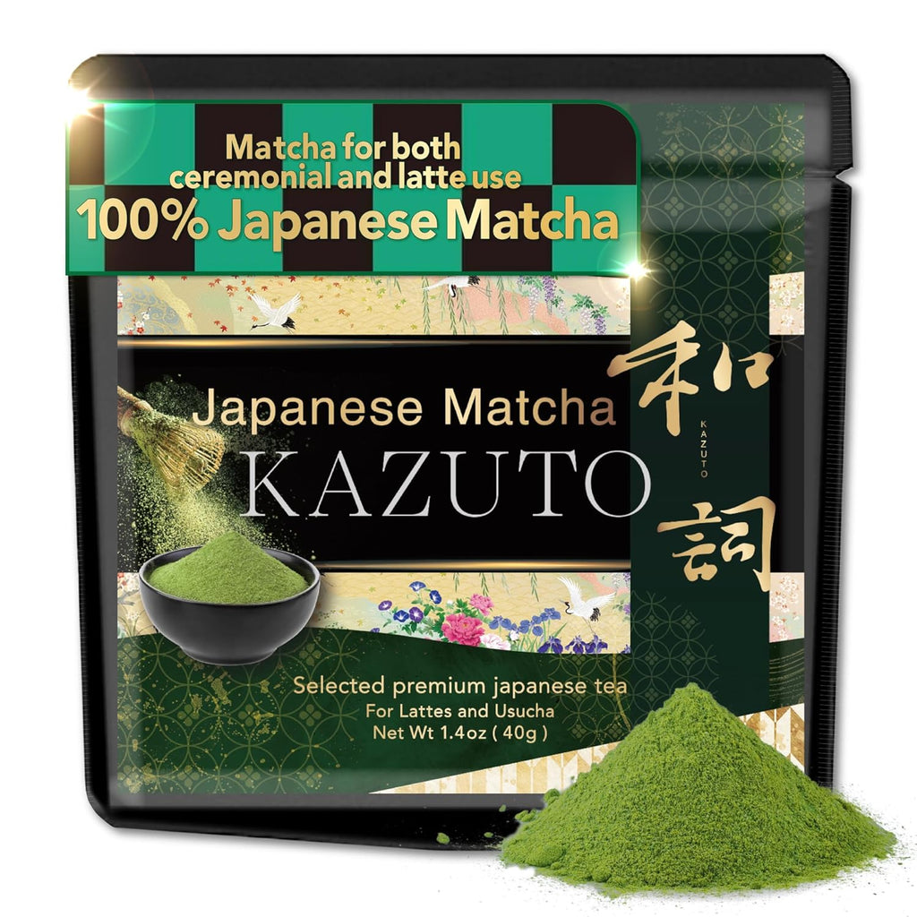 Kazuto Matcha powder Selected Premium Japanese Green Tea for Lattes and Usucha Superior Premium Grade Authentic Japanese First Harvest from Japan Antioxidants Unsweetned