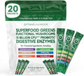 Optimal Human Superfood Greens Powder – 90+ Ingredient Blend with Lion’s Mane Supplement, Ashwagandha & Turmeric – Non-GMO, Soy-Free, Mushroom Supplements for Women – 20 Sachets
