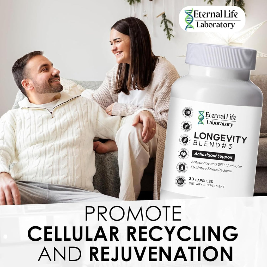 Longevity Blend #3 - Resveratrol 98% with Fisetin Pterostilbene Spermidine, Anti Aging, Oxidative Stress Reducer, Antioxidant Supplement, AMPK Activator