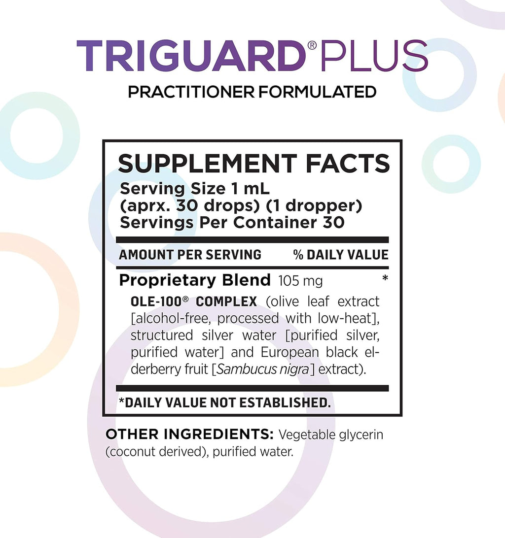 Triguard Plus Concentrate | Colloidal Silver, Sambucus Elderberry Extract & Olive Leaf Extract, 3-in-1 Liquid Immune Support | Powerful Immune System Booster | Great Taste - 1oz / 30ml, Made in USA