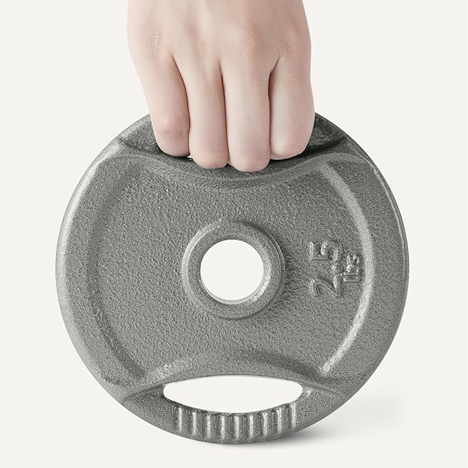 Amazon Basics 1-Inch Cast Iron Grip Weight Plates