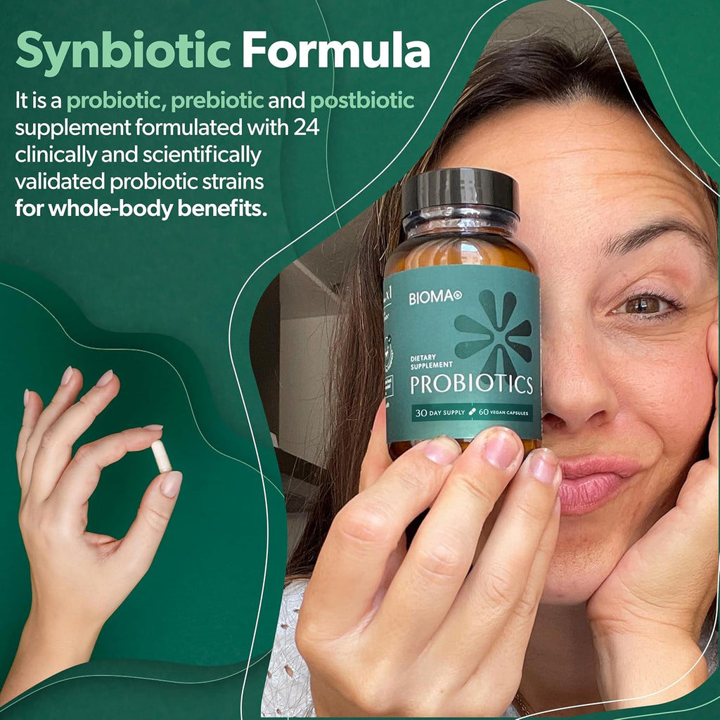 BIOMA Probiotics - Digestive Health Probiotic - Gut Support for Men & Women with Xylooligosaccharides, Tributyrin & Bifidobacterium - Vegan & Gluten Free - 60 Delayed-Release Capsules (30-Day Supply)