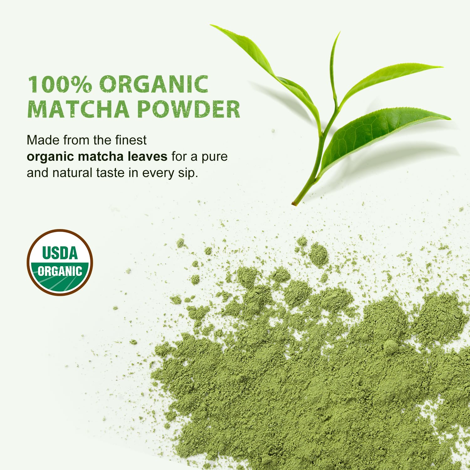 Soeos Organic Matcha Powder, Matcha Green Tea Powder, 2 oz (2 Pack), Total 4 oz, Antioxidant-Rich Japanese Matcha for Lattes, Smoothies and Baking, Recyclable Bags