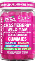 Clean Nutra Chasteberry Wild Yam Menopause Gummies Inositol Black Cohosh Magnesium Red Clover DIM Supplement B6 Magnesium Glycinate Glycine Vitex Hormone Balance for Women Gummy Vitamins 60 Count