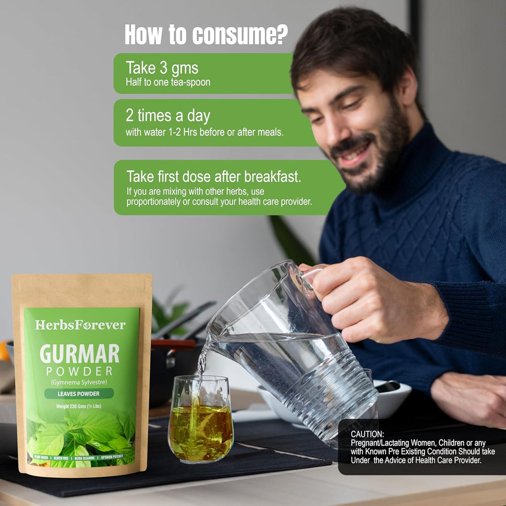 Gurmar Gymnema Sylvestre Capsules & Powder (Pack of 2) | Natural Herbal Supplement | Non-GMO, Vegan