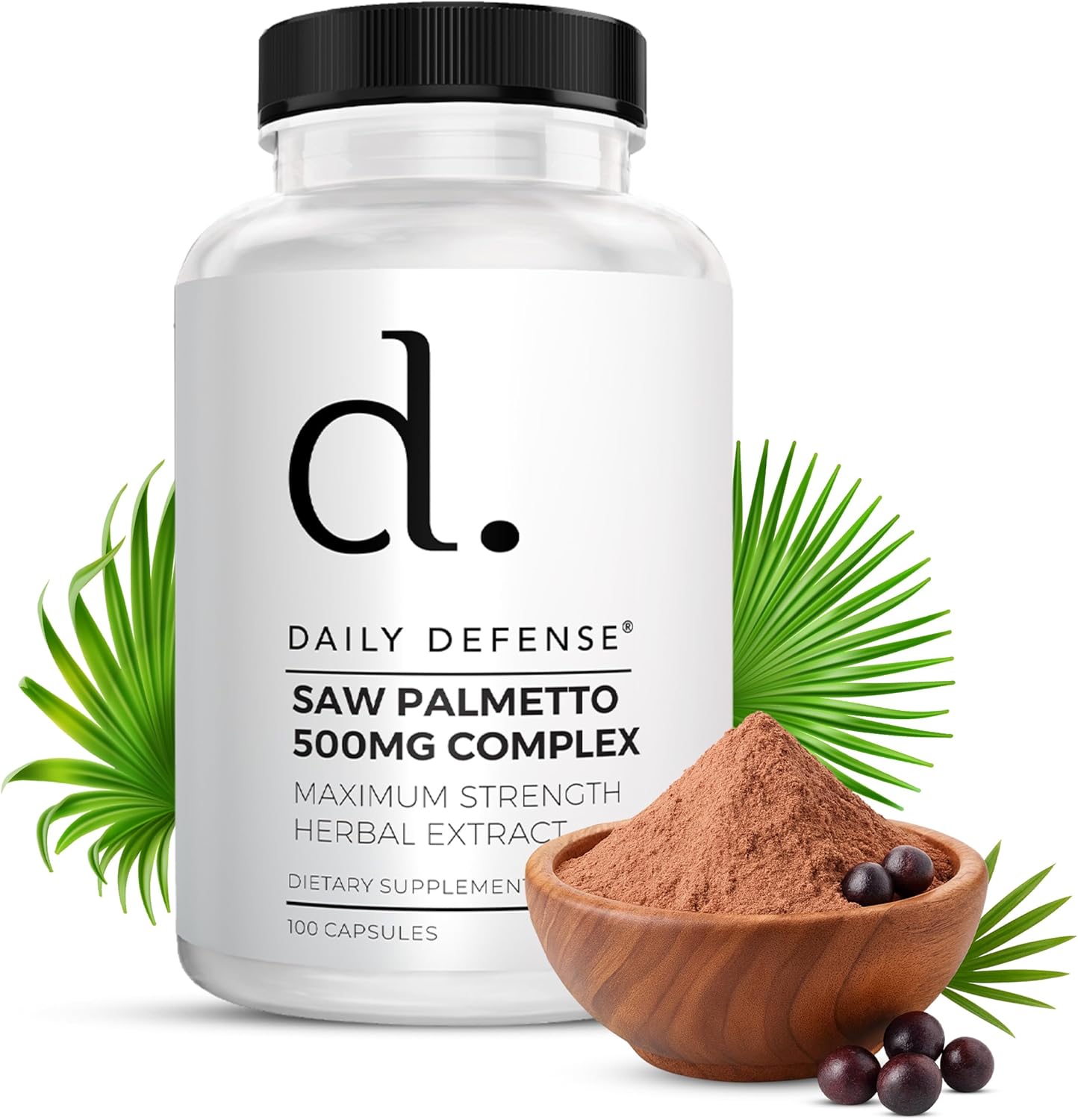 Saw Palmetto Prostate Health Supplement - Hair Growth for Men & Women - Support to Help Maintain Normal Urination Frequency & Natural DHT Blocker to Help Prevent Hair Loss 500Mgs - (100 Capsules)