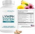 PUREHEALTH RESEARCH Lymph System Support Supplement - Lymphatic Drainage Supplement with Dandelion Extract, Cleavers, Burdock Powder - Reduce Swelling and Cleanse Lymph - 1 Bottle, Brown