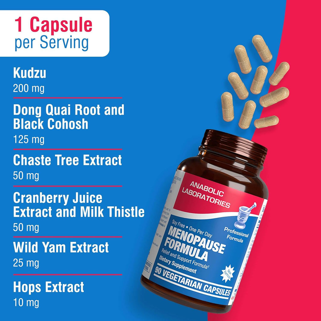 Phytoestrogen Menopause Supplement for Women - Clinical Formula with Dong Quai Vitex & Black Cohosh for Menopause Hot Flashes Night Sweats Mood Support & More - One Capsule Daily - 1 Month Supply