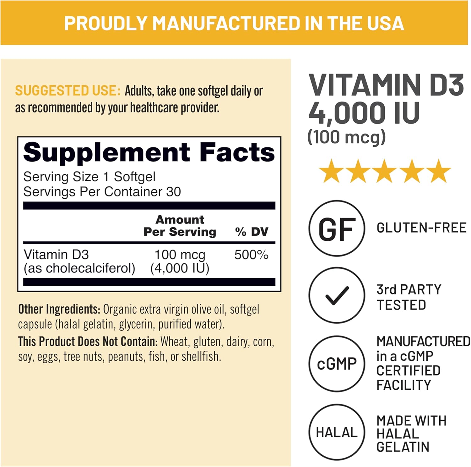 NatureWise Vitamin D3 4000iu (100 mcg) 30-Day Supply for Immune Support, Healthy Muscle Function, and Bone Health - Non-GMO, Gluten Free in Organic Extra Virgin Olive Oil, (Mini Softgel), 30 Count
