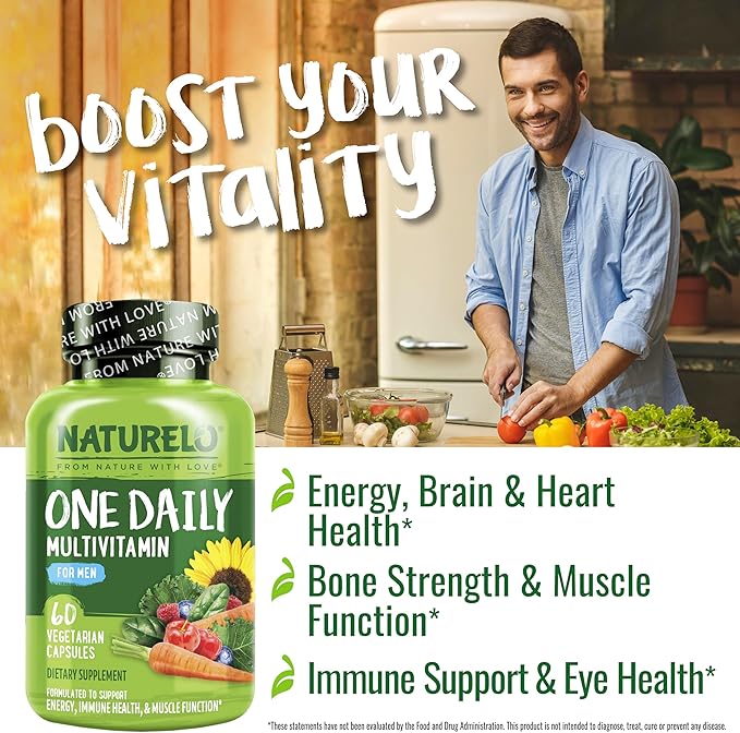 NATURELO One Daily Multivitamin for Women, 60 Capsules and One Daily Multivitamin for Men, 60 Capsules - 2 Month Supply Bundle