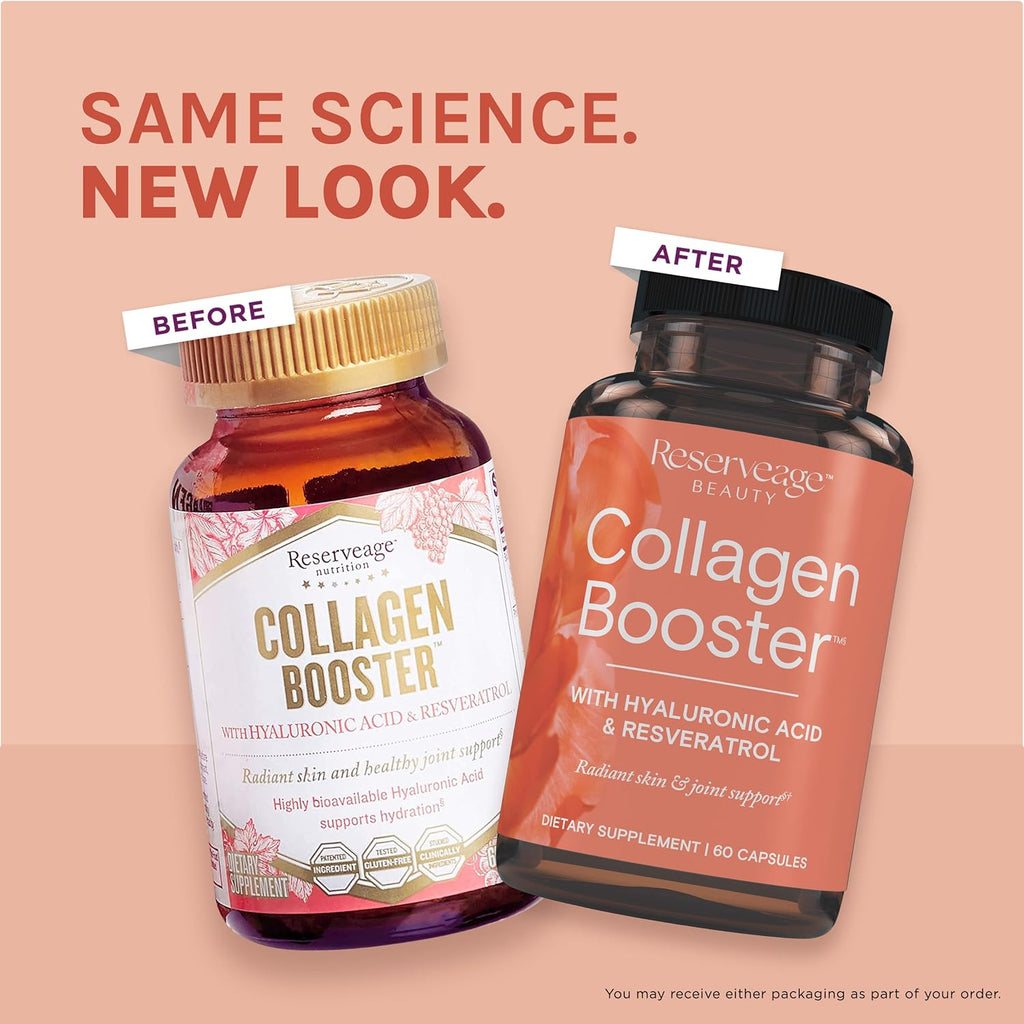 Reserveage Ultra Collagen Booster & Keratin Hair Booster - Features Dermaval, Biotin & Resveratrol - Support Hair & Skin - 60 Ultra Collagen Capsules, 60 Keratin Capsules
