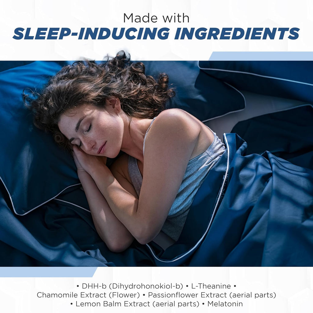 Night Chill Sleep Supplement – 60 Capsules - Restful Sleep Support with DHH-B from Magnolia Bark and L-Theanine Supplement - Stress Calm Mood Support - Sleeping Pills for Adults by MaxLife Naturals