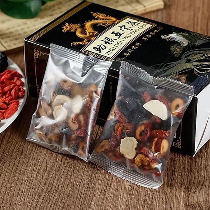 Ginseng Mulberry Herbal Tea, 30 bags Kidney Tea Formula Ginseng Six Treasure Tea, Organic Liver Support & Kidney Cleanse -Healthy Cleansing for Men & Women, Te Para Limpiar Los Riñones (30bag/3boxes)