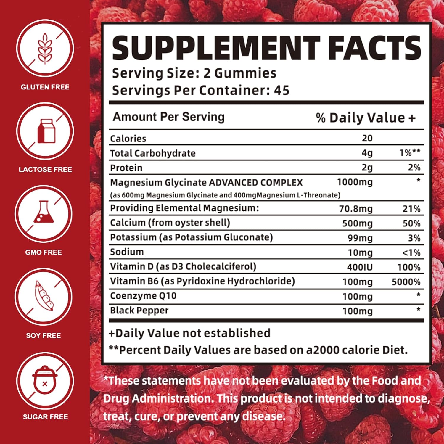 Magnesium Glycinate Gummies 1000mg with Magnesium L - Threonate,Chelated Magnesium Potassium Complex Supplement with VitD, B6, CoQ10, Calcium,Supports for Memory, Calm, Mood - 90 Gummies