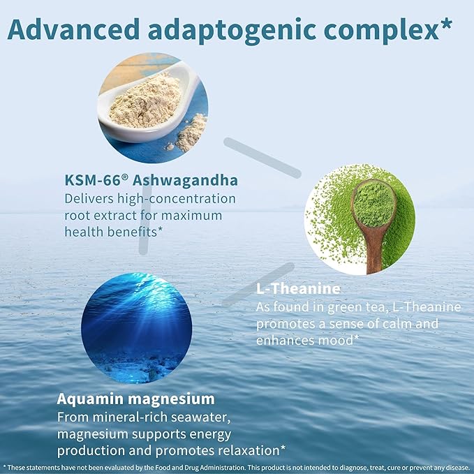 Igennus High Strength Ashwagandha KSM-66 Stress Relief Complex, L-Theanine & Magnesium & Root Extract Adaptogens, Methylated B Vitamins, Calm & Sleep Support, Clean Label, 180 Fast Acting Capsules