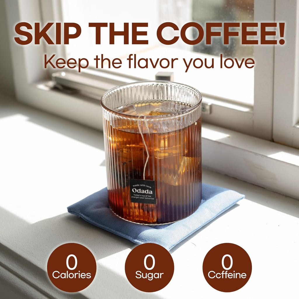 Odada Sugar Cutffee Tea - Zero Sugar, Caffeine-Free Korean Herbal Coffee Alternative, Bitter Melon & Chicory Root Blend for Post-Meal Lightness, Clean Balance & Daily Wellness, 24 Tea Bags
