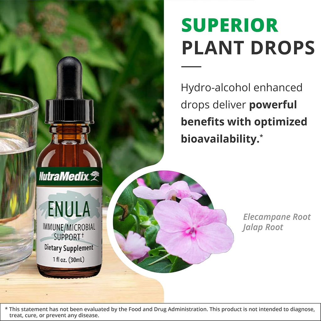 NutraMedix Enula Liquid Drops for Antioxidant & Immune Support - Elecampane Root & Jalap Root Extract to Promote Healthy Immune Defense - Bioavailable Herbal Supplement (2oz / 60ml)