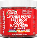 Clean Nutra Cayenne Pepper Beetroot Gummies Beet Root Garlic CoQ10 Hawthorn Berry Grape Seed Extract Olive Leaf Nattokinase Hibiscus Vitamin D Nitric Oxide - VasoEase