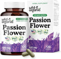 Wild & Organic Passion Flower Extract Capsules 600 mg - Relaxation & Mood Support - Passionflower Supplement - Passiflora Incarnata Herb - Vegan, No Fillers, Non-GMO - 120 Count