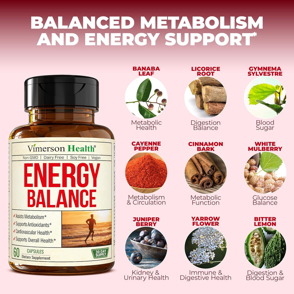 Vanadium with Chromium - Chromium Vanadium Supplement for Caffeine Free Energy and Metabolism Support. With Alpha Lipoic Acid, Cinnamon, Banaba Leaf & Bitter Melon Fruit. Non-GMO. Vegan. 60 Capsules