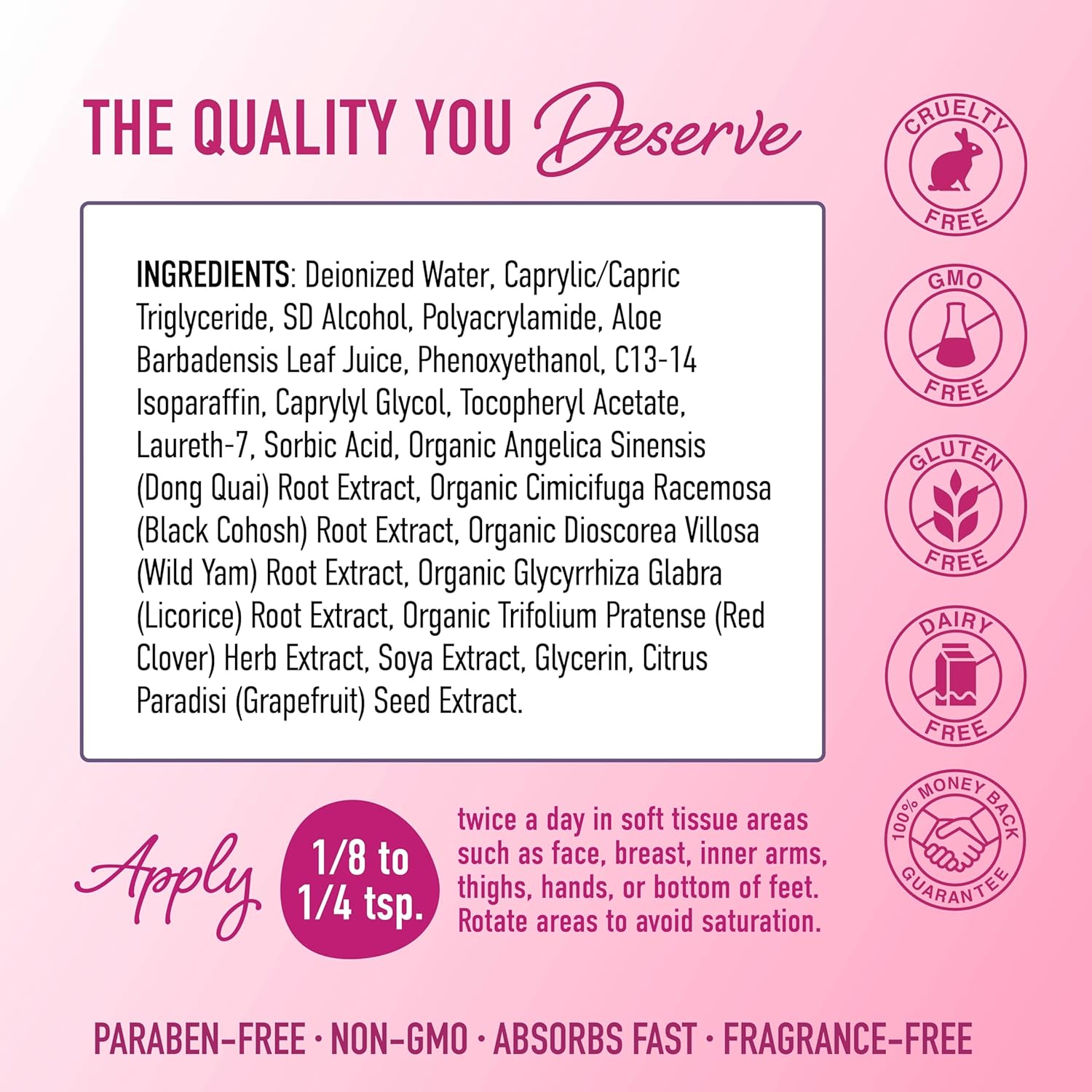 Phyto Estrogen Cream for Women with Wild Yam | Plant Based Hot Flash, Menopause & Menstrual Cycle Support | Black Cohosh, Dong Quai, Red Clover | 96 Topical Servings | 4oz Pump | Vegan, Paraben-Free