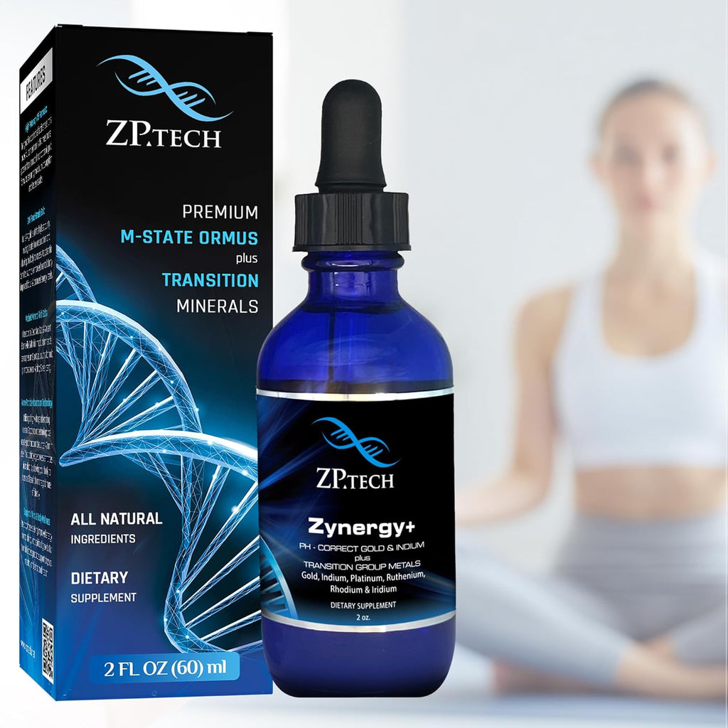 Zynergy Plus Colloidal Ormus Gold Liquid Concentrate | All Natural, Pure Monoatomic 24k Food Grade Mineral Au & Indium | Ormus Gold Oil Supports Pineal Gland, Anti-Aging, Meditation, Yoga, Third Eye