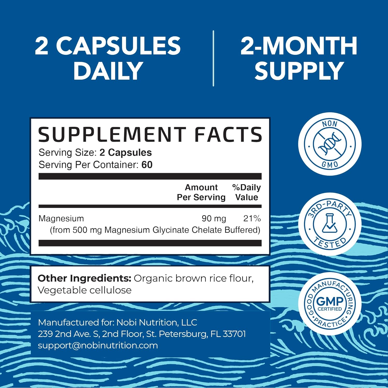 Magnesium Glycinate 500mg | High Absorption | Chelated for Muscle Relaxation, Bones, Heart, Nerve, Sleep & Calm Support for Women & Men | Magnesium Chelate Supplement & Bisglycinate Complex | 120ct