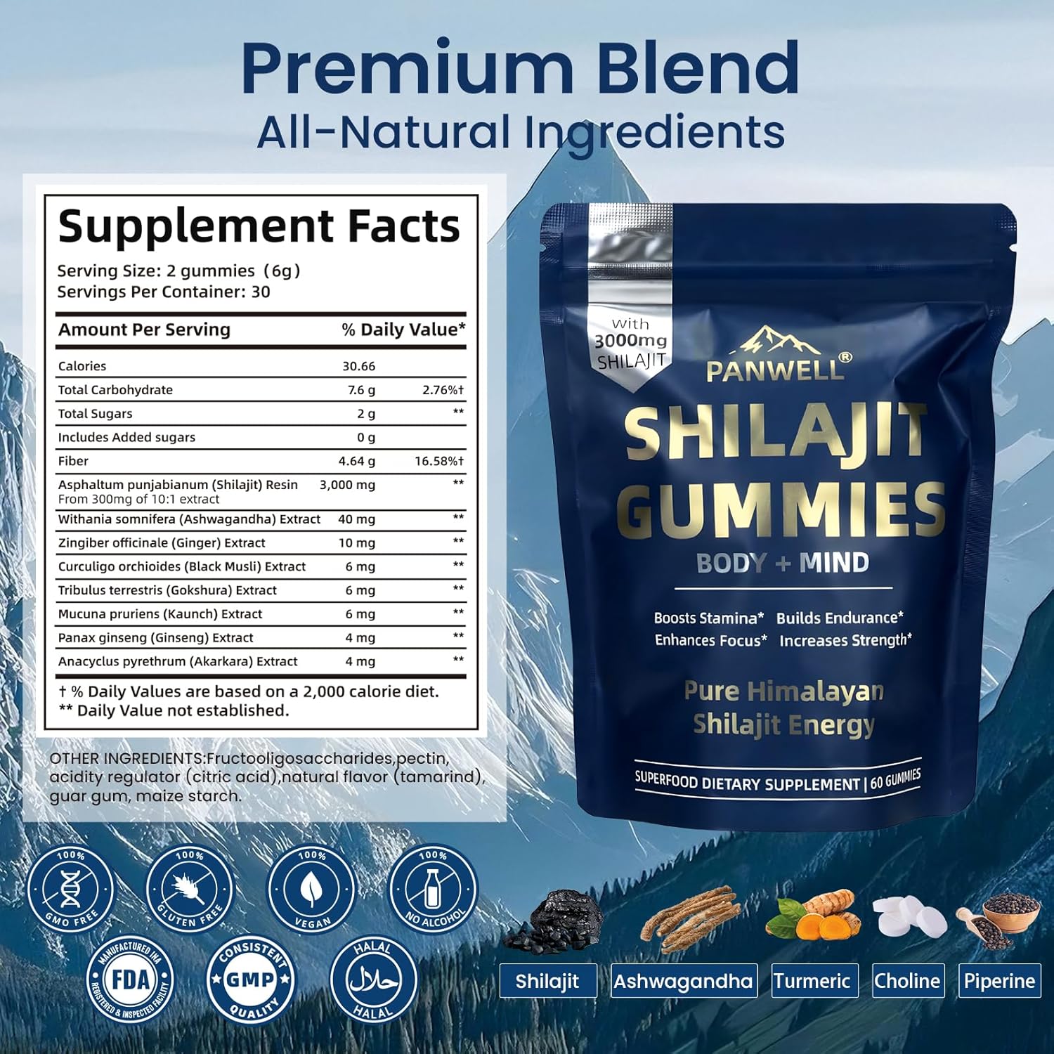 Shilajit Gummies, gummy supplements，shilajit for men gummies，shilajit for women gummies，Seamoss & Turmeric | Zero Sugar Energy, Cortisol Balance, Sleep, Immune & Overall Health Support – 60 Gummies