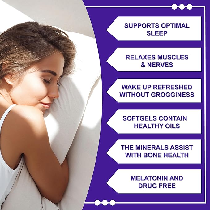 Nutrition Breakthroughs Sleep Minerals II - Sleep Supplement, Magnesium Sleep Aids for Adults & Good for All Ages, Sleep Well Without Melatonin, with Calcium, Vitamin D & Zinc, 120 Softgels