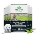 Organic India Purely Assam Black Tea - Caffeinated Herbal Tea Bags with Natural Assam Leaves, Enjoy with Milk & Sweetener, USDA Organic, Non-GMO, Fairtrade Certified - 18 Bags (Pack of 6)