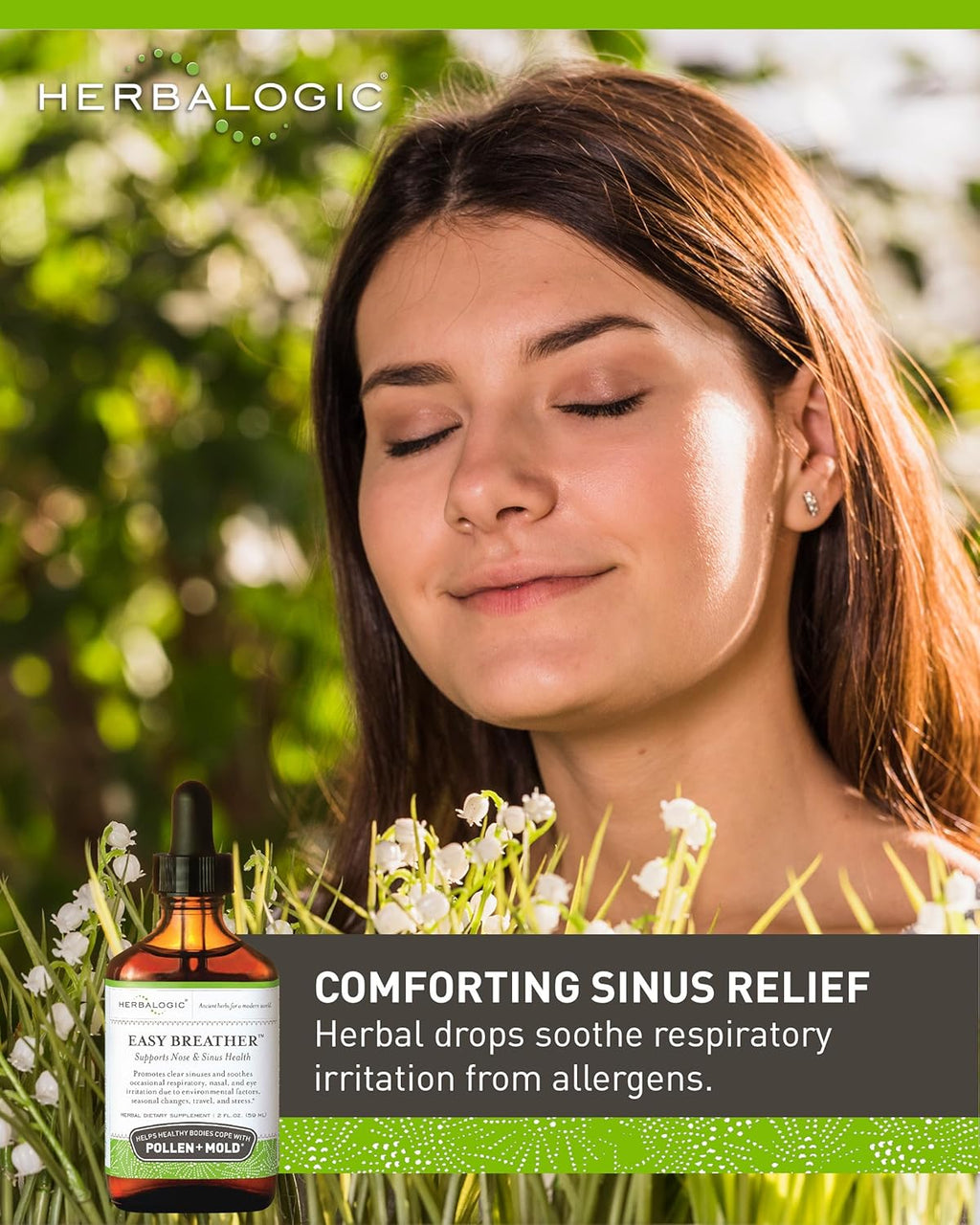Herbalogic - Easy Breather Liquid Herb Drops - Supports Nose & Sinus Health - Helps Healthy Bodies Cope with Pollen & Mold - Based on The Traditional Chinese Formula Yu Ping Fang San - 2 Fl. Oz.