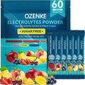 60 Sticks Sugar Free Hydration Packets, Electrolytes Powder Packets, Electrolyte Drink Mix Travel Electrolyte for Rapid Hydration, 6 Flavors