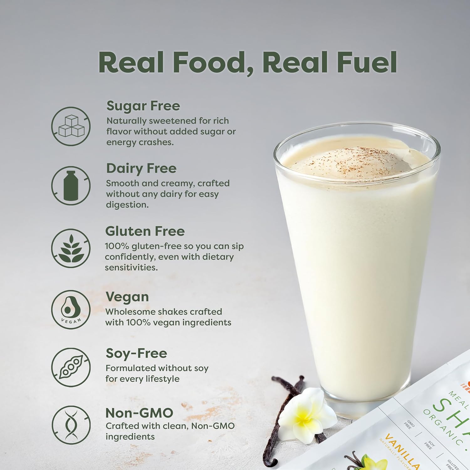 310 Nutrition Organic All-In-One Meal Replacement Shake Powder - Plant-Based Protein Smoothie Blend w/Fiber, Probiotics & Adaptogens - Low Carb, Vegan, Keto & Paleo - Vanilla - 14 Servings