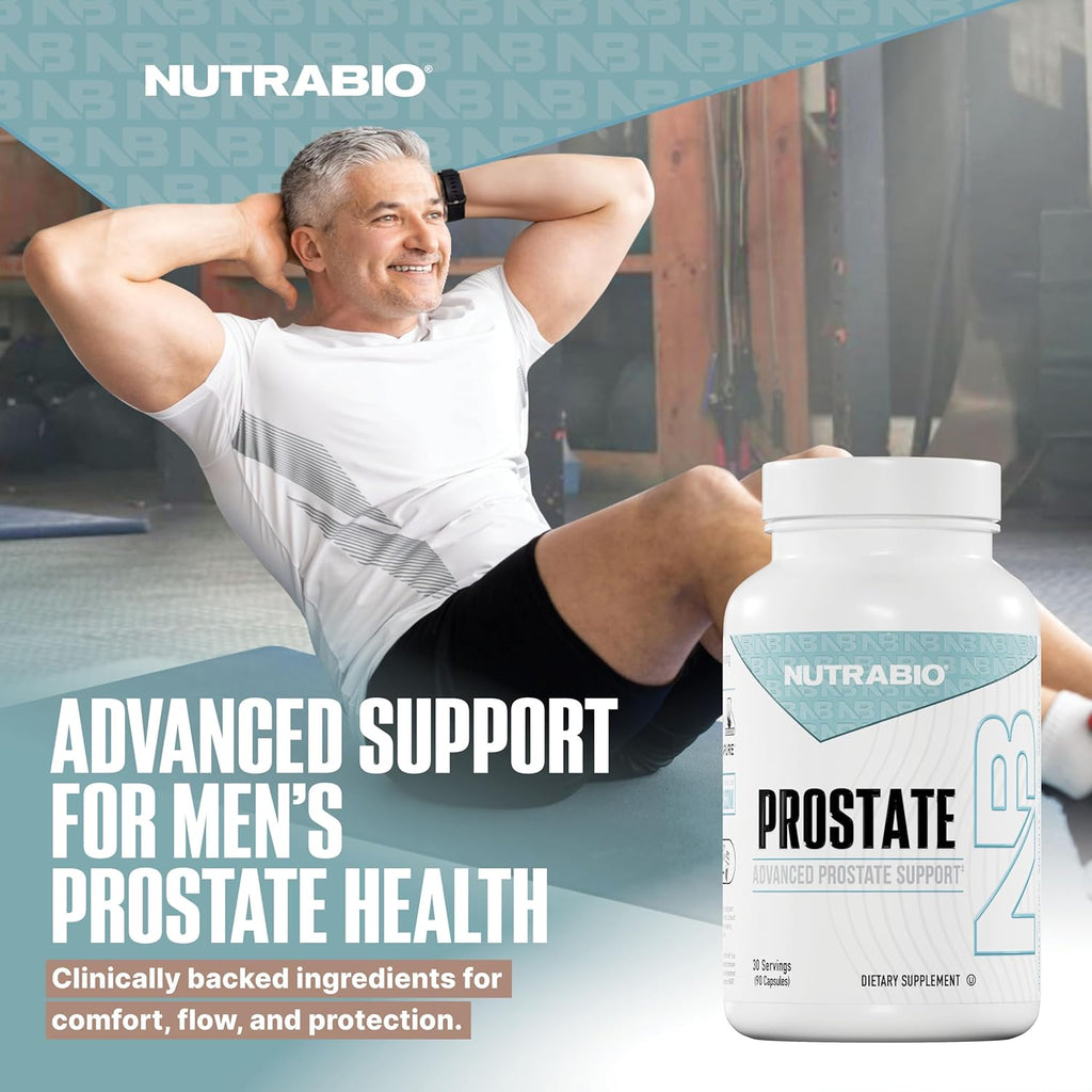 NutraBio Prostate- Advanced Prostate Function Support- Inflammation Defense and Antioxidant Support- 90 Capsules