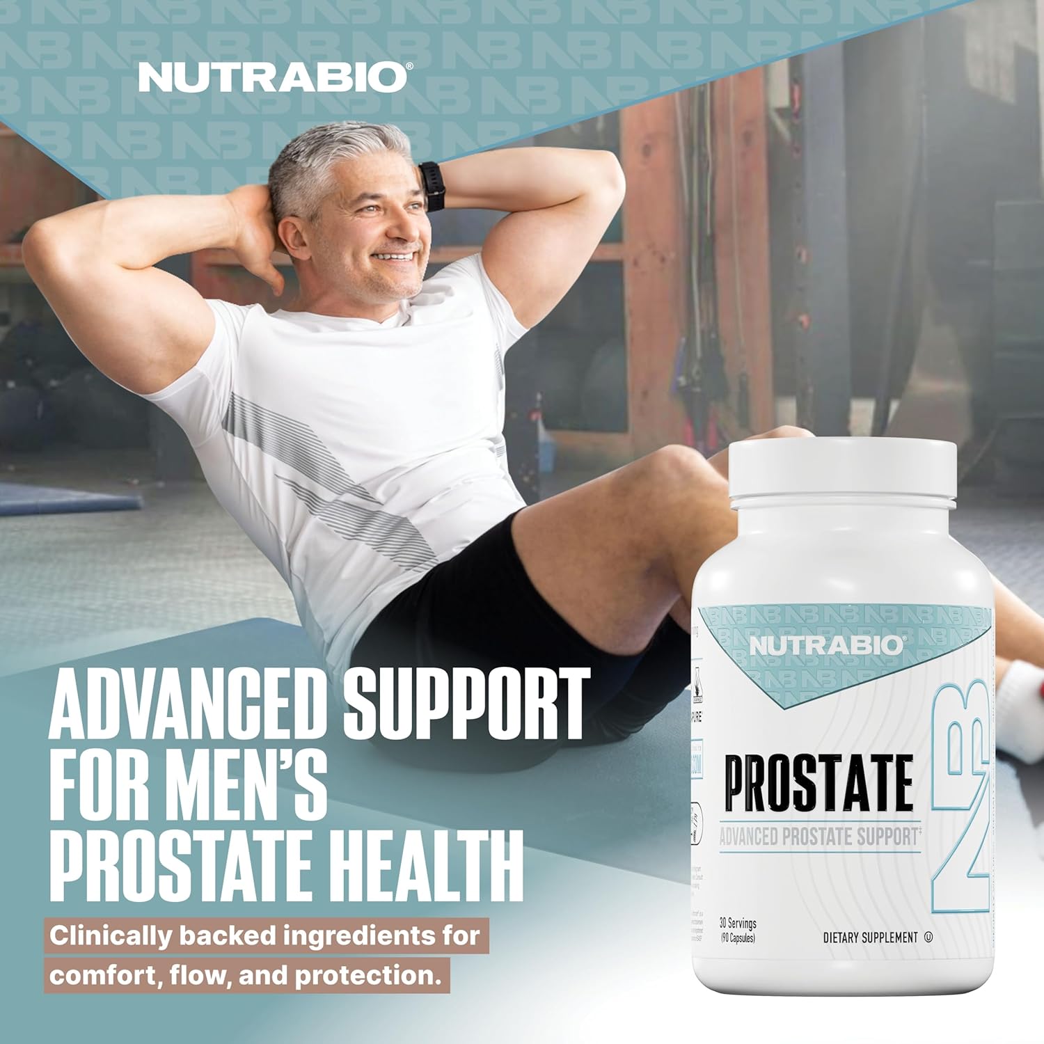 NutraBio Prostate- Advanced Prostate Function Support- Inflammation Defense and Antioxidant Support- 90 Capsules