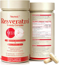 Trans-Resveratrol Supplement 98% High Purity Complex with Collagen Peptides & Hyaluronic Acid,Quercetin,Antioxidant Support for Skin & Beauty,Immune Healthy,Gluten-Free,60 Capsules
