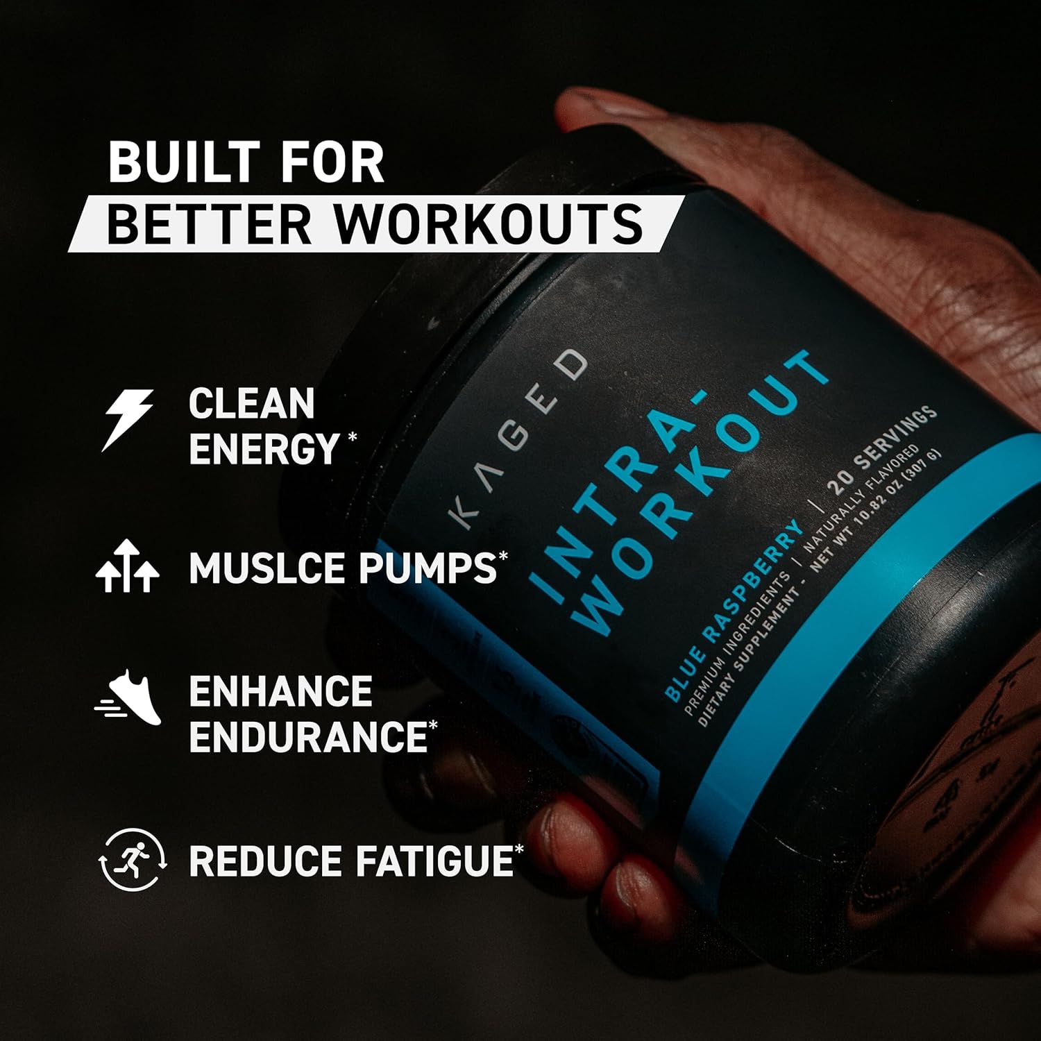 Kaged Intra-Workout Powder | Cherry Limeade | in BCAAs, L-Citrulline & Beta-Alanine for Endurance | 124 mg Organic Caffeine | Weightlifting & Strength | Supplements for Men & Women | 20 Servings