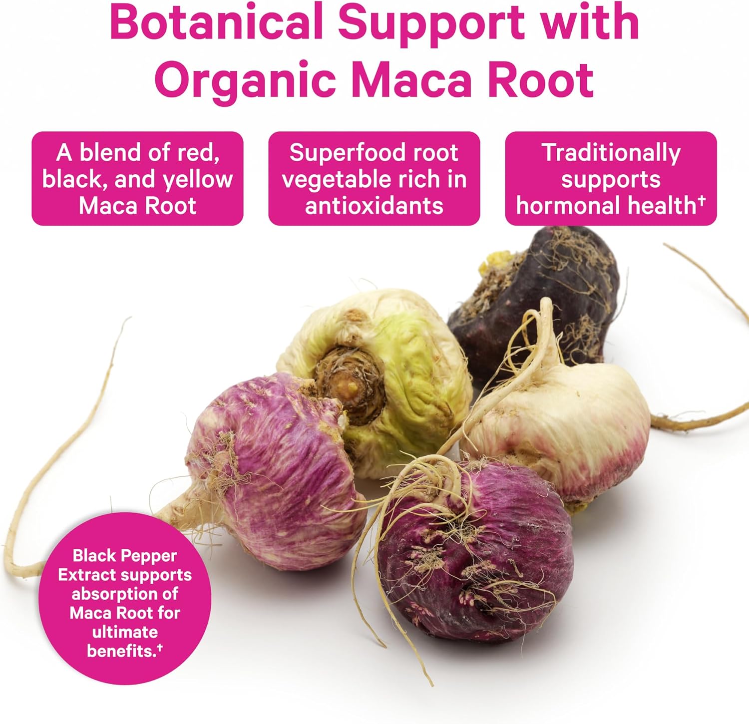Pink Stork Maca Root Capsules for Women – Organic Maca with BioPerine® for Hormonal Balance, Energy + Wellness – Supports Perimenopause, Menstrual Health, and Vitality