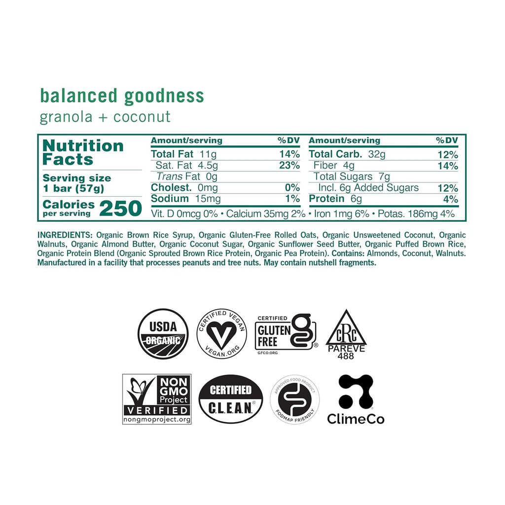 GoMacro MacroBar Organic Vegan Snack Bars - Granola + Coconut (2.0 Ounce Bars, 12 Count)