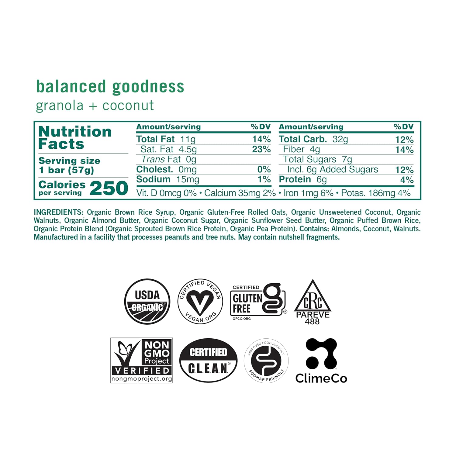 GoMacro MacroBar Organic Vegan Snack Bars - Granola + Coconut (2.0 Ounce Bars, 12 Count)