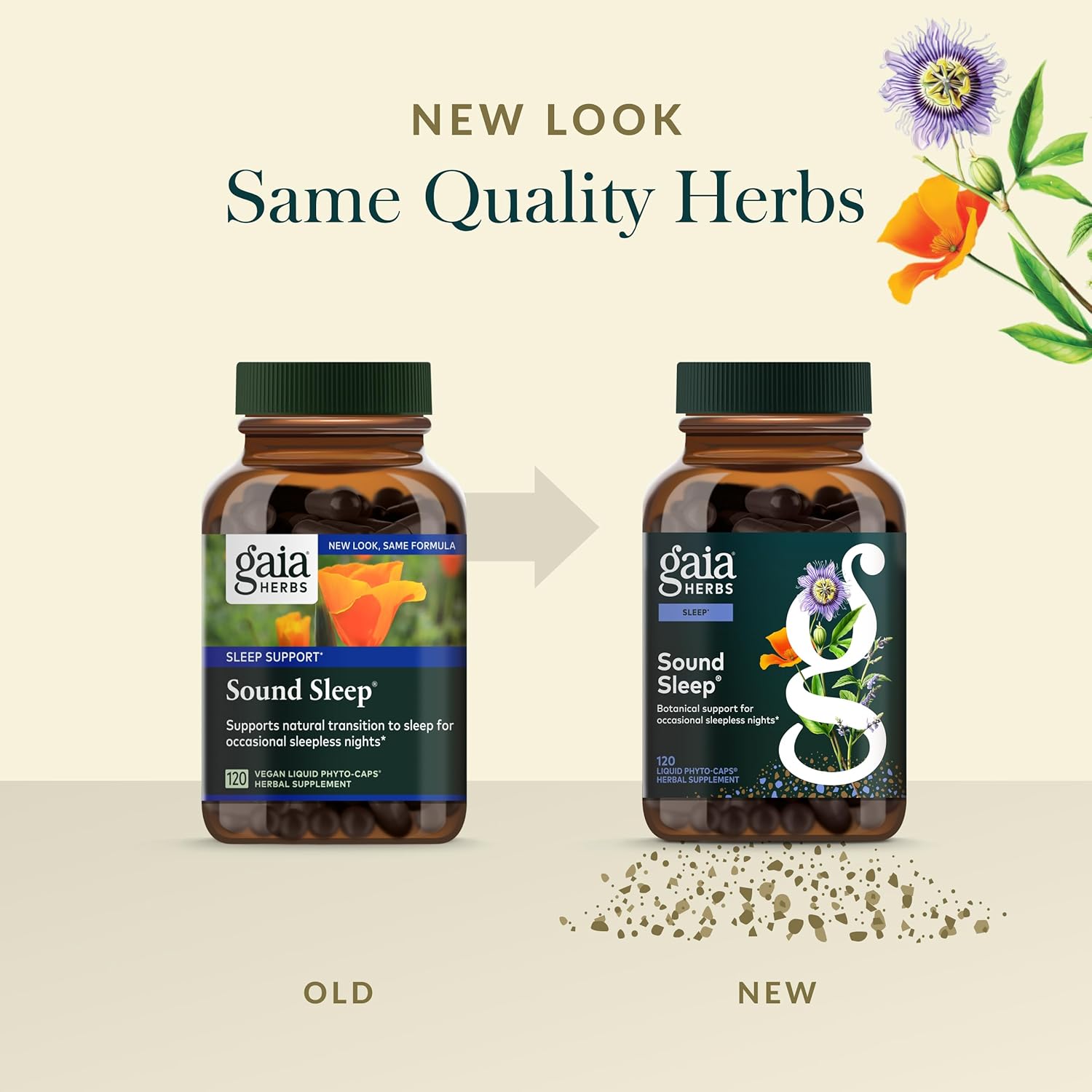 Gaia Herbs Sound Sleep - Natural Sleep Support to Promote Calm & Relaxation - with Valerian Root, Passionflower & More - 120 Vegan Liquid Phyto-Capsules (40-Day Supply)