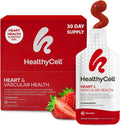Healthycell Heart & Vascular Health Daily Liquid Supplement - Blood Pressure & Cholesterol Support with Beet Root Powder, Resveratrol, CoQ10, Omega-3 & Vitamin K - 30 Gel Packs