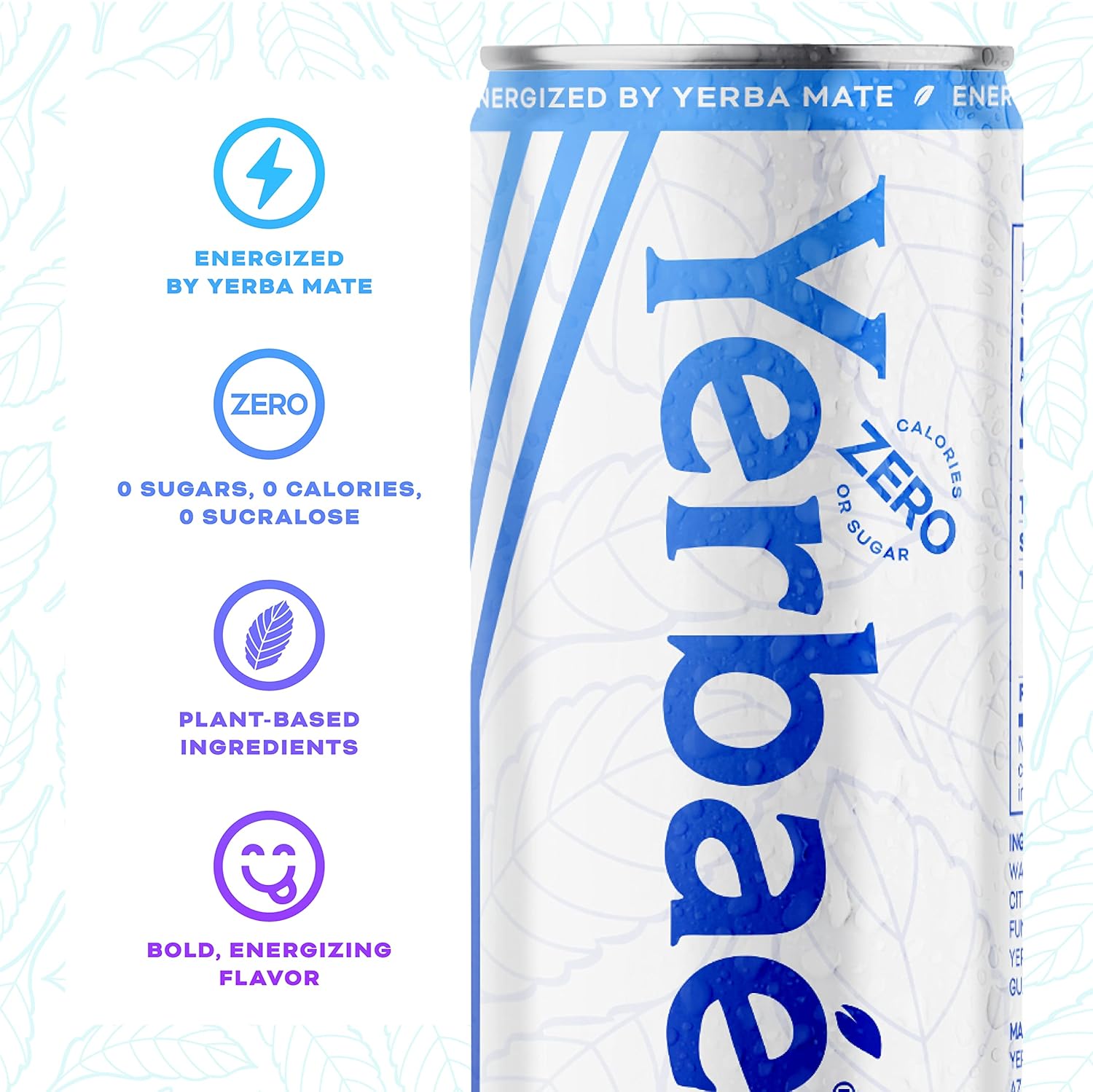 Yerbaé Energy Seltzer - Variety Tropical Pack, No Sugar/Calories/Carbs. Energized by Yerba Mate, Naturally Caffeinated & Plant-Based, Healthy Alternative to Coffee/Sugary Sodas, Pack of 12, 12oz cans