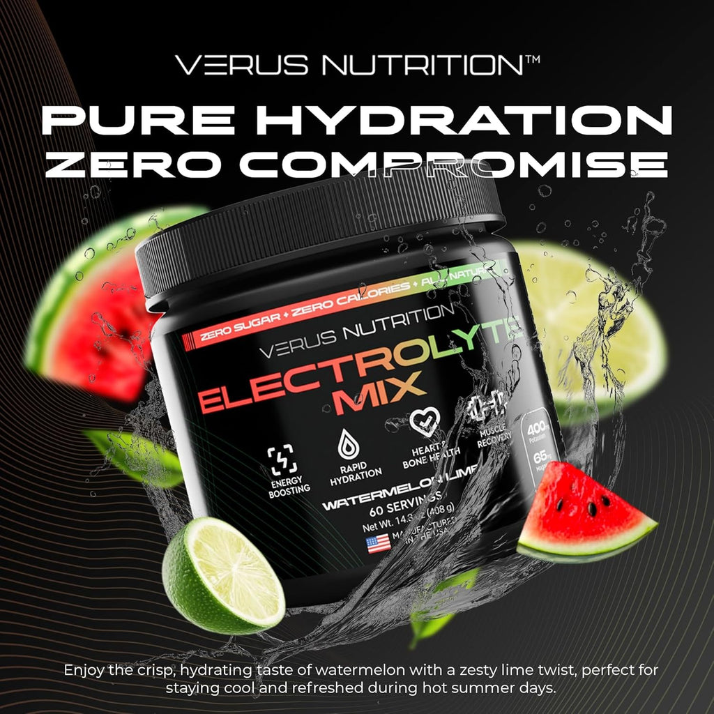 Electrolytes Powder No Sugar- Zero Calorie Hydration Powder | Sugar Free Electrolytes for Fasting, Keto & Vegan | Natural Ingredients Electrolyte Mix for Energy Boost, 60 Servings