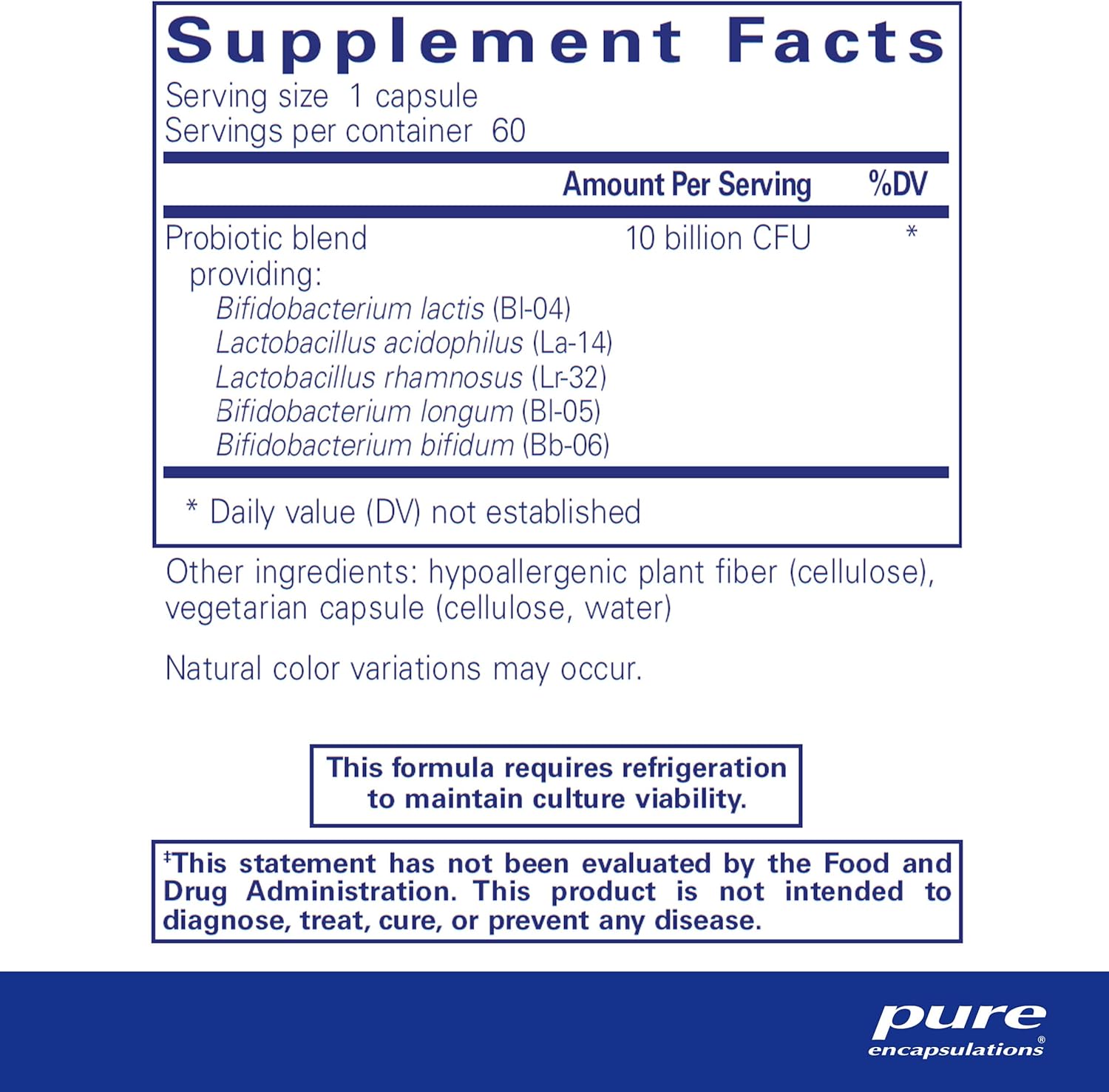 Pure Encapsulations Probiotic-5 | Dairy and Soy Free Probiotic Blend to Support Immune and Gastrointestinal Health | 60 Capsules