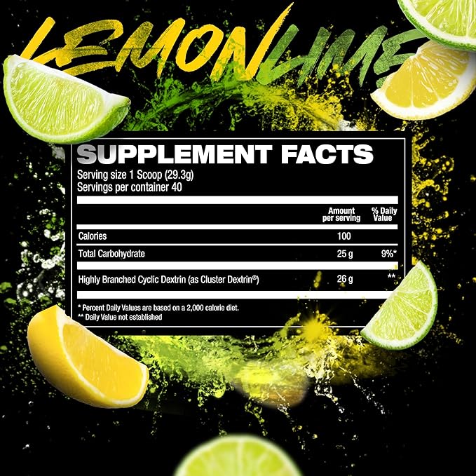 HOSSTILE CDX Cluster Dextrin Powder - Highly Branched Cyclic Dextrin HBCD Carb Powder, Carb Supplement for Intra Workout Carbs & Post Workout, Lemon Lime, 40 Servings