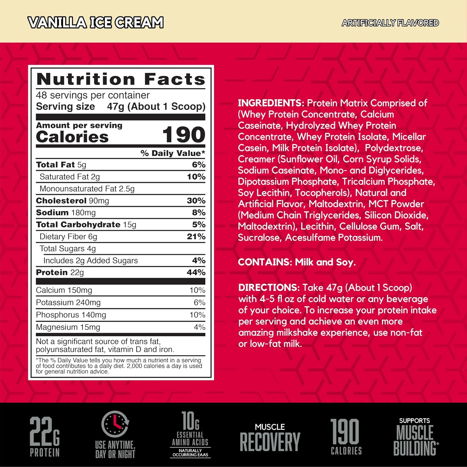 BSN SYNTHA-6 Whey Protein Powder, Micellar Casein, Milk Protein Isolate Powder, Vanilla Ice Cream, 5 Pounds, 48 Servings (Pack of 1) - Package May Vary