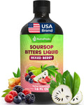 Soursop Bitters Liquid – Herbal Detox Formula with Soursop, Ginger, Turmeric & Black Seed Mixed Berry Flavor – Supports Digestive Balance & Immune Wellness – 16 fl oz
