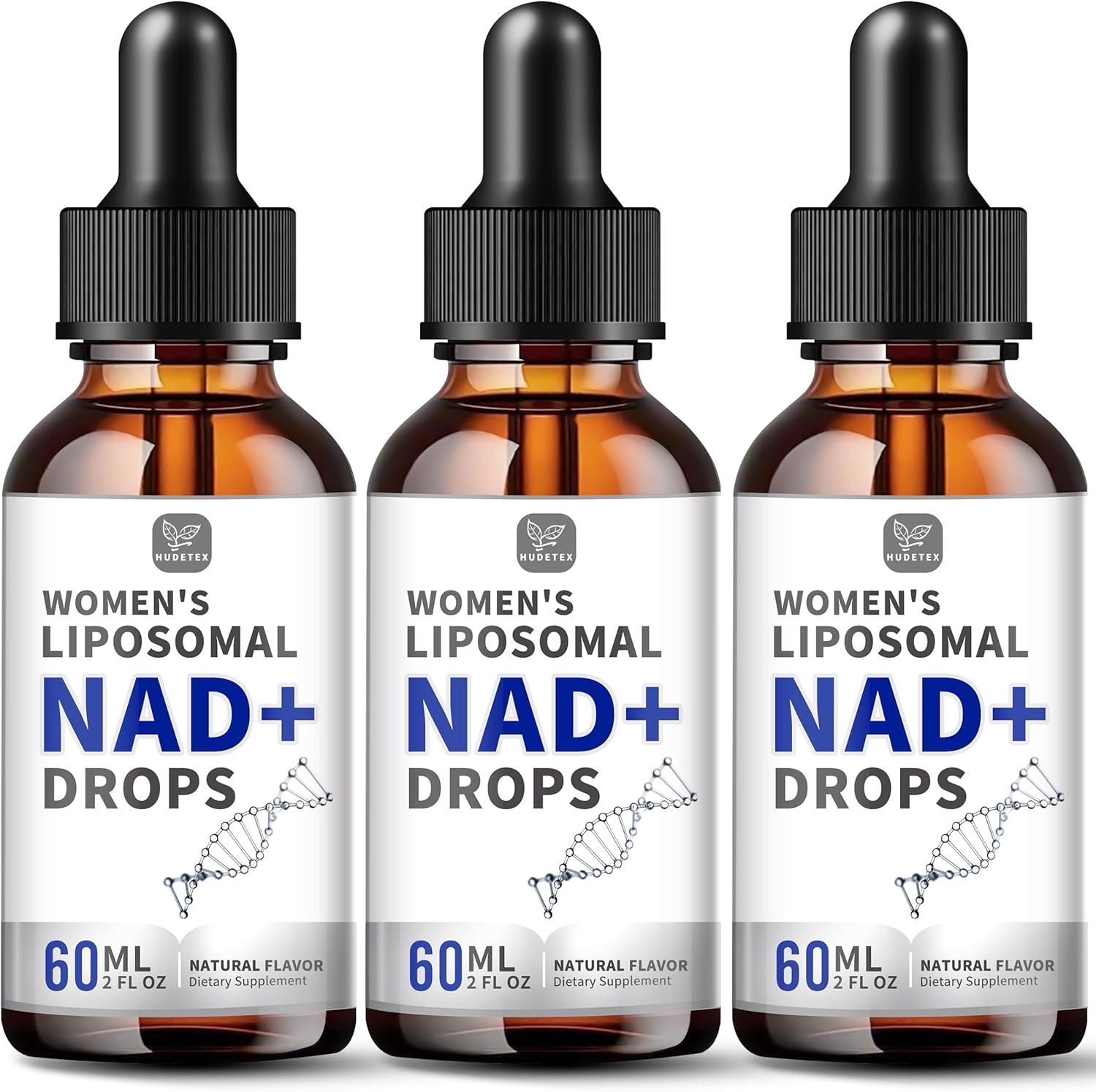 Women's NAD Liquid Supplement, Pure 500mg Liposomal NAD - Cell Regeneration，Energy & Metabolism Support, Vegan,Sugar Free，Additives Free，3 Packs