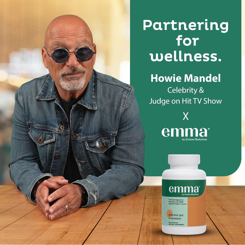 Emma Gut Health - 4 Pack - Gas and Bloating Relief, Constipation, Leaky Gut Repair - Gut Cleanse & Restore Digestion - Regulate Bowel Movement. Probiotics and Laxative Alternative, 240 Capsules